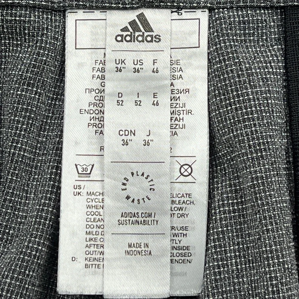 Adidas Crosshatch Shorts Mens 36 Grey Golf Performance Stretch Flat Chino HA1462
